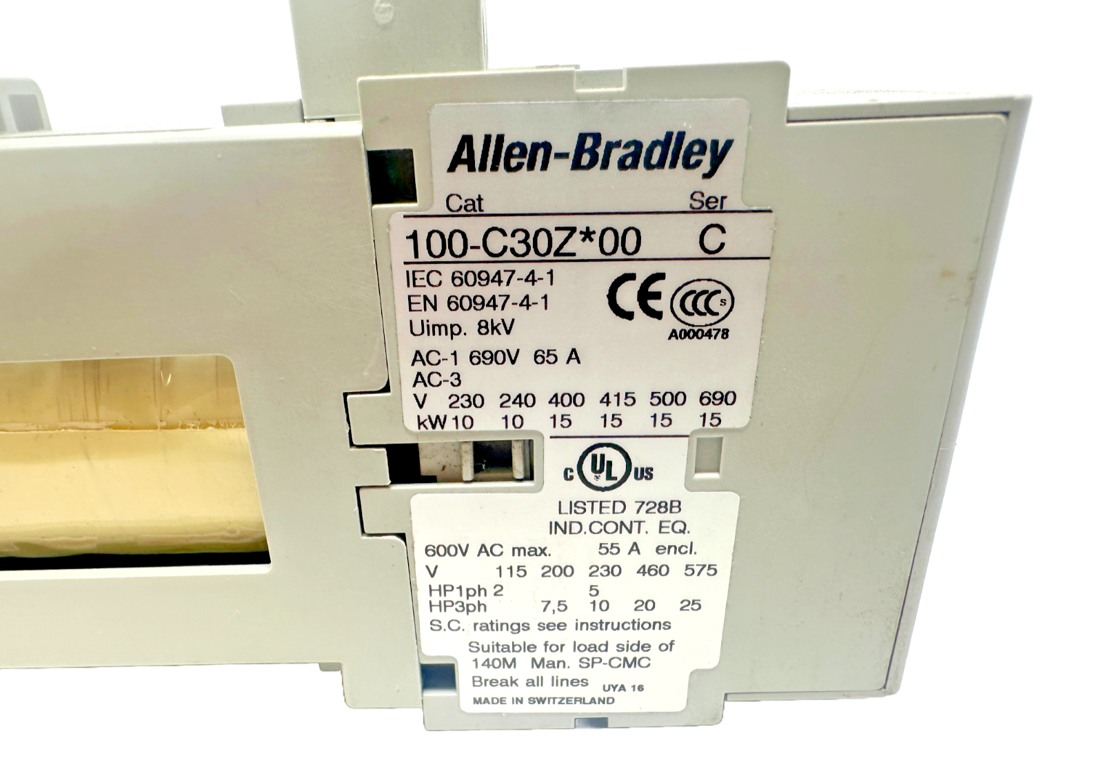 new Allen Bradley 100-C30ZJ10 Contactor 24V DC Coil 100-C30Z*00 - ALLEN BRADLEY