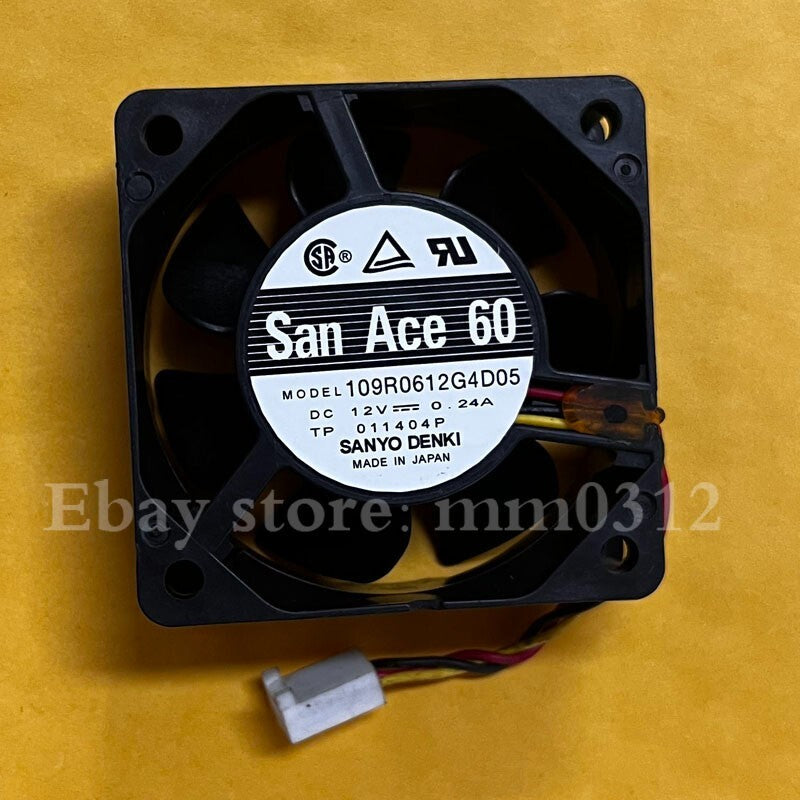 Sanyo SanAce60 109R0612G4D05 DC12V 0.24A 6025 3-Pin Inverter Cooling Fan