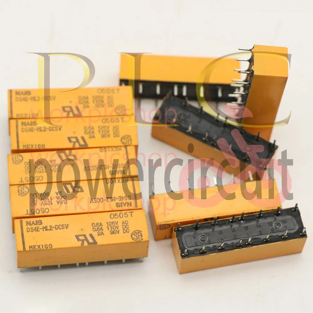 (10PCS) DS4E-ML2-DC5V 5VDC Signal Relay 0.6A 125VAC 16Pins 4PDT