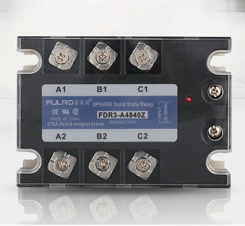 new Three-phase solid state relay FDR3-A4840Z AC 40A SSR-3 non-contact with radiator - KOEED