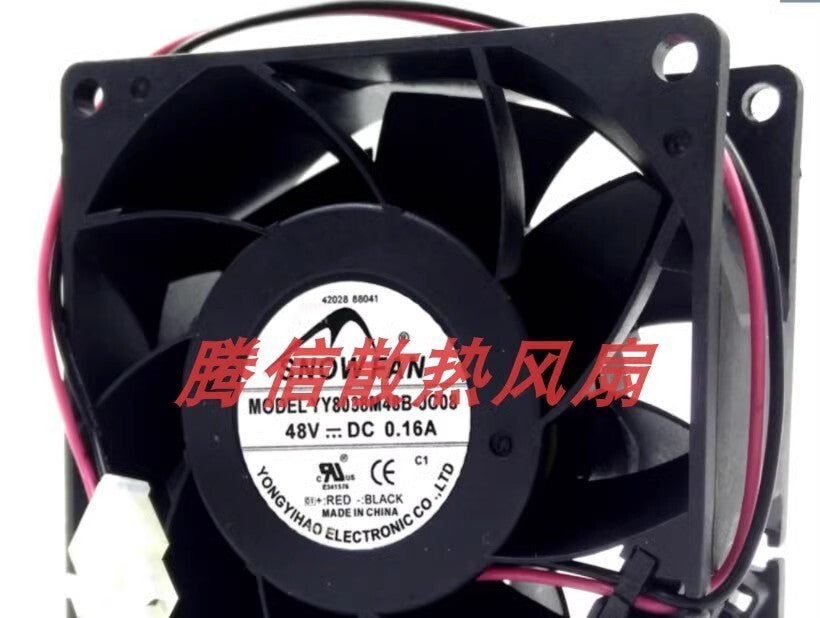 SNOWFAN YY8038M48B-JC08 8038 DC48V 0.16A 8CM 2-pin Inverter Cooling Fan