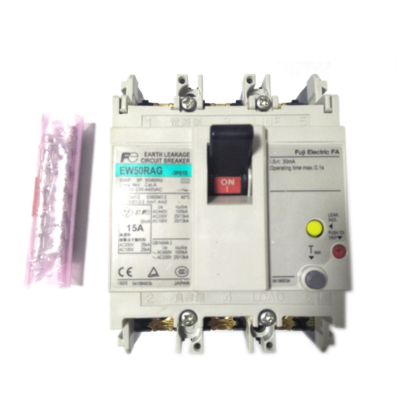 New Fuji EW50EAG 3P 15A Circuit Breaker - FUJI