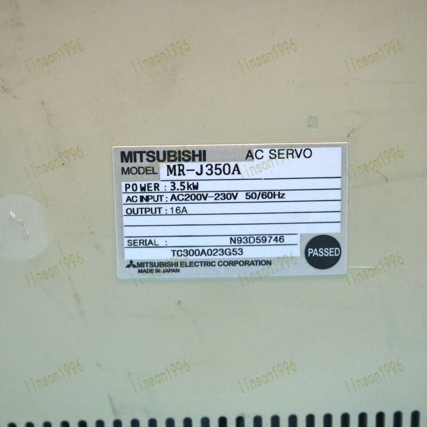Used MITSUBISHI AC Servo Drive MR-J350A - MITSUBISHI