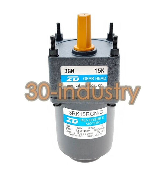 ZD 3RK15RGNC Gearhead Motor 15W 220V 0.23A Specifications - ZD