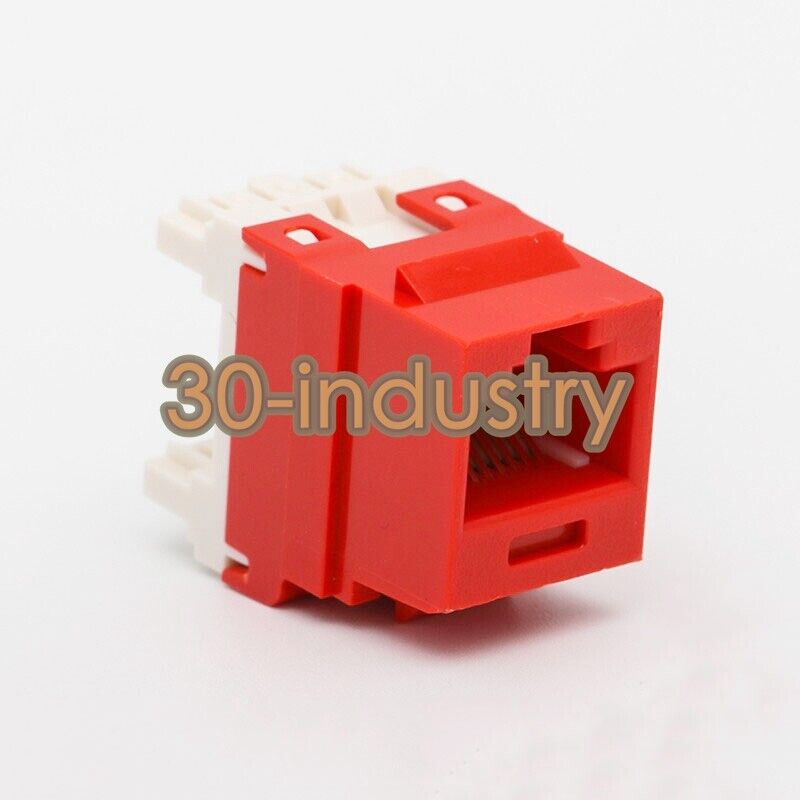 50 Pack Cat6 Network Jack Module - NK688MRD in Red Color - NONE