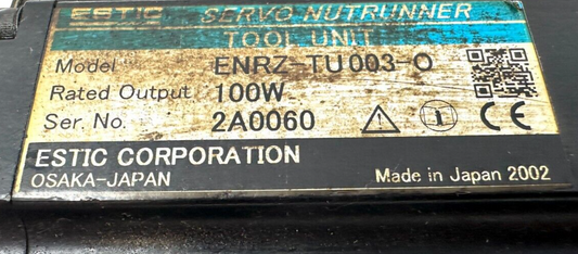 used Estic ENRZ-TU003-O Servo Nutrunner Tool Unit - ESTIC