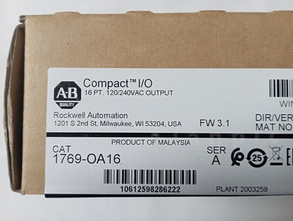 Allen Bradley 1769-OA16 16PT 240VAC Module - ALLEN BRADLEY