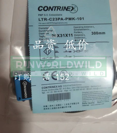 Contrinex LTR-C23PA-PMK-101 Rectangular Photoelectric Diffuse Sensor