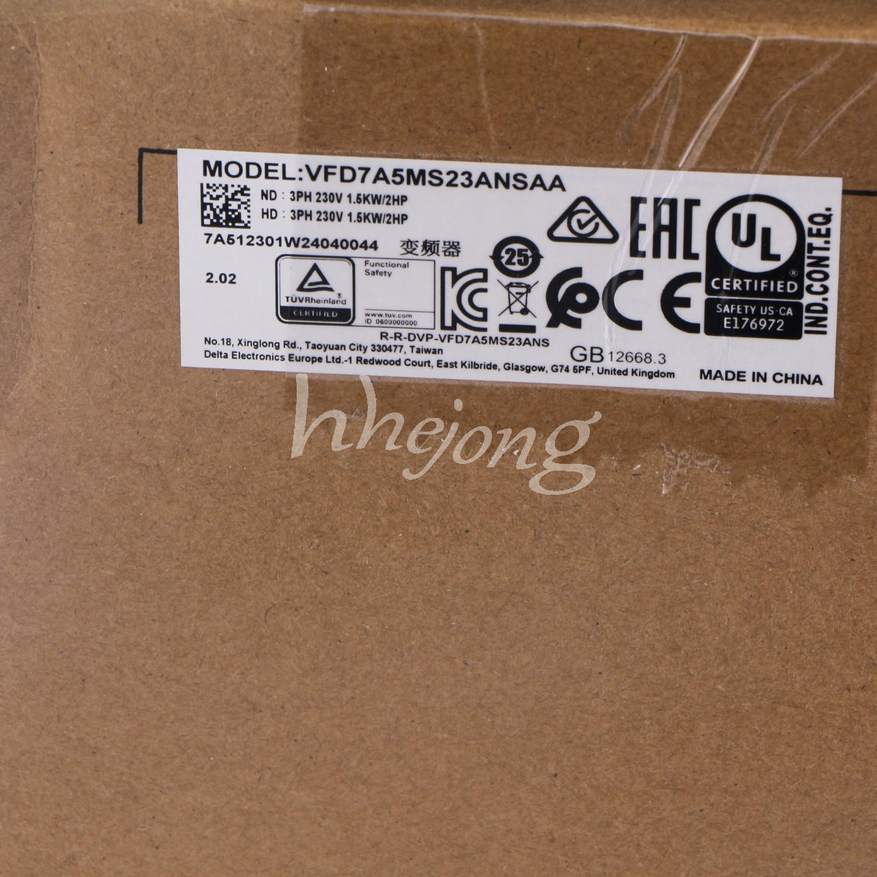 1.5KW 3phase 220V AC motor drive VFD7A5MS23ANSAA DELTA VFD 2HP - DELTA