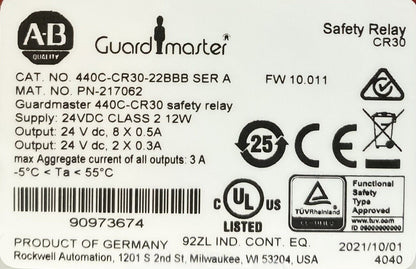 Allen Bradley Guardmaster Safety Relay - ALLEN BRADLEY