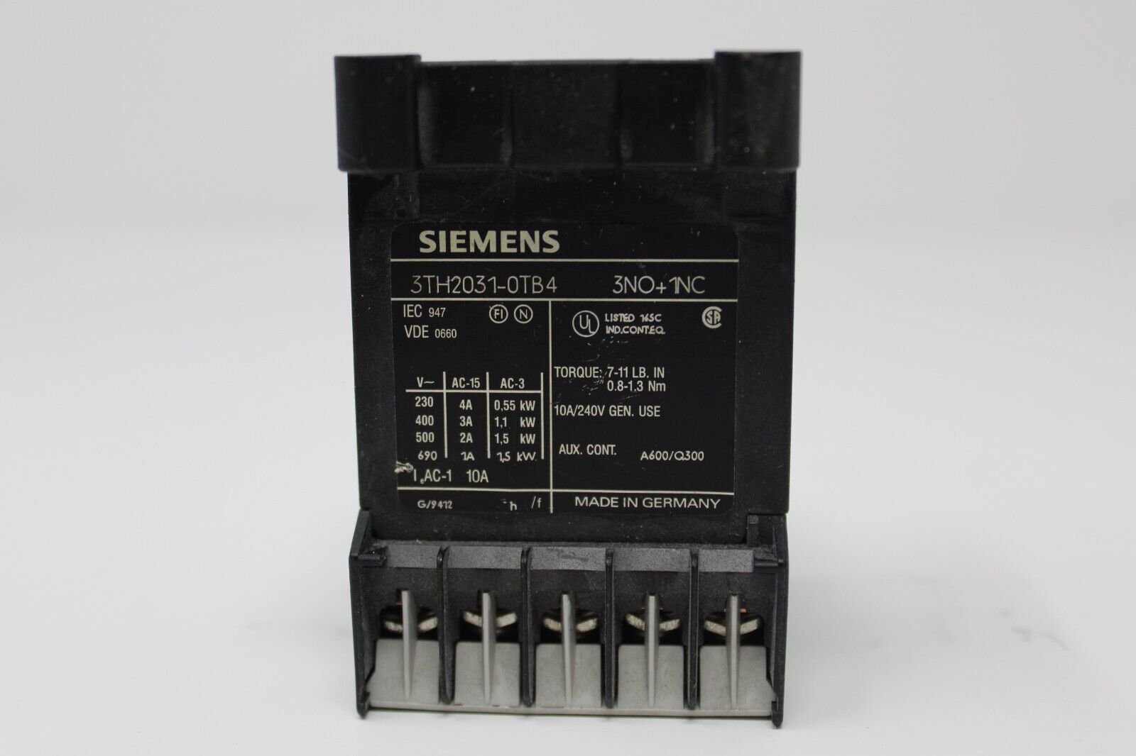 used Siemens 3TH2031-0TB4 Contactor