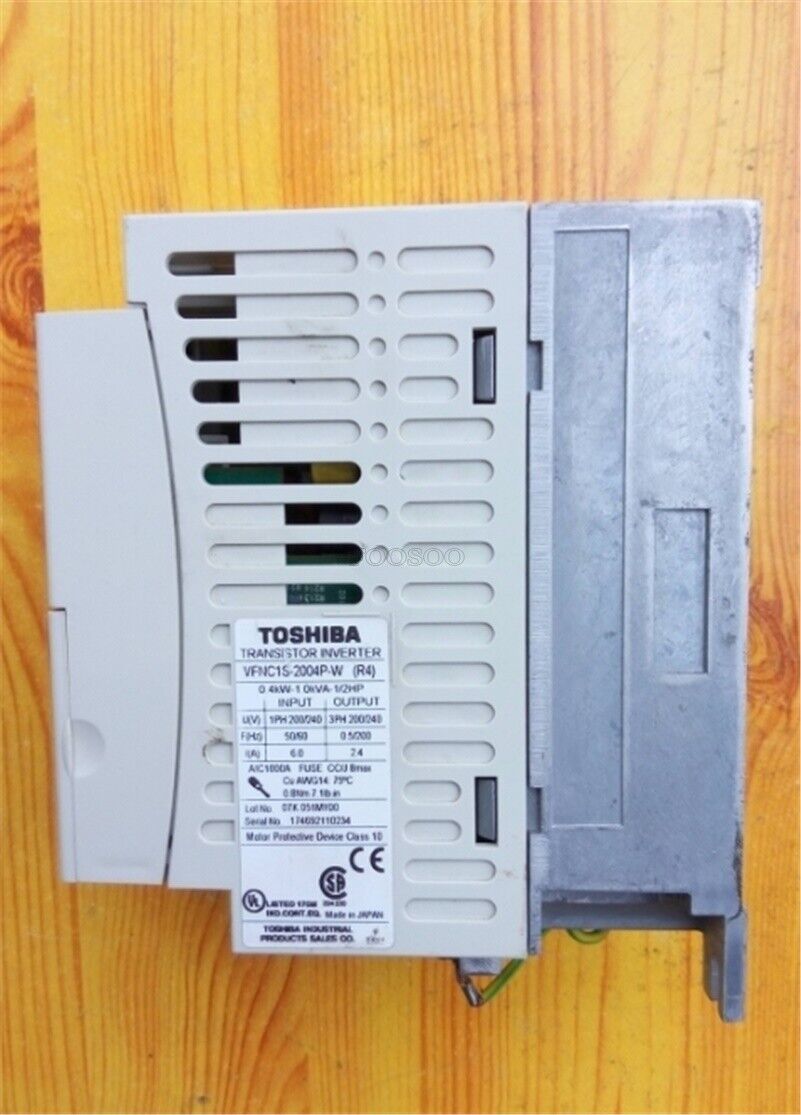 Used 1 Pc Toshiba Inverter VFNC1S-2004P-W mt with model number VFNC1S-2004P-W and specs 1000W inverter, 2004P-W - TOSHIBA