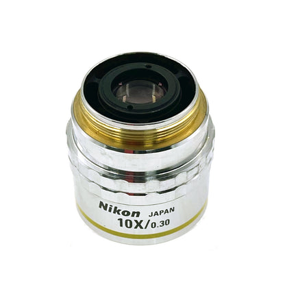 used & tested Nikon cf plan 10x/0.30 metallographic microscope objective lens - NIKON