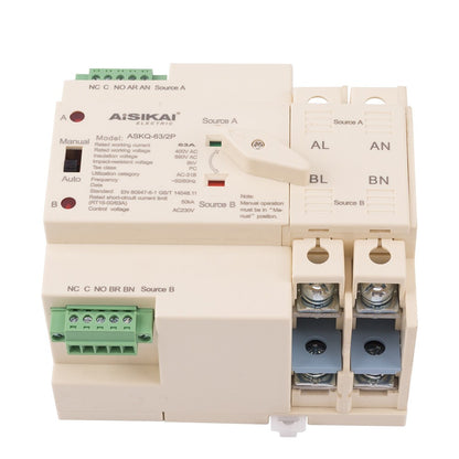 1PC dual power switch PC level ASKQ1-63A/2P/3P/4P ATS switch on