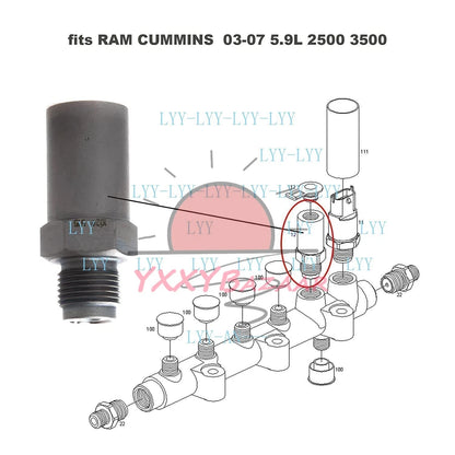 High Pressure Relief Valve Fits For 2003-2007 Cummins 5.9L 2500 3500 Diesel