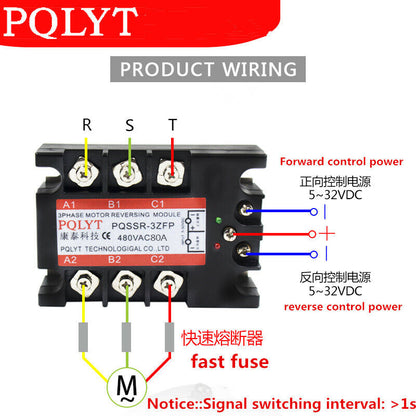 new Three-phase Motor Forward and Reverse Solid State Relay PQSSR-3ZFP 100A - OMRON