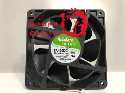 NIDEC B35129-51 12038 DC24V 0.68A 12CM 2-Pin Dual Ball Inverter Cooling Fan
