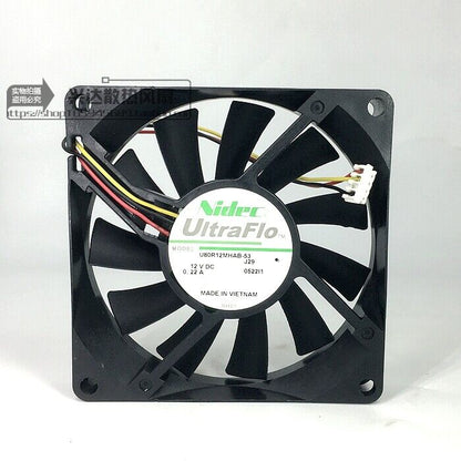 new Nidec UltraFlo U80R12MHAB-53 12V 0.22A 8cm ultra-thin server fan