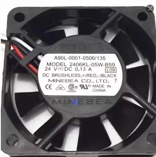 NMB 2406KL-05W-B59 6015 DC24V 0.13A 6CM 3-Wire Inverter Cooling Fan