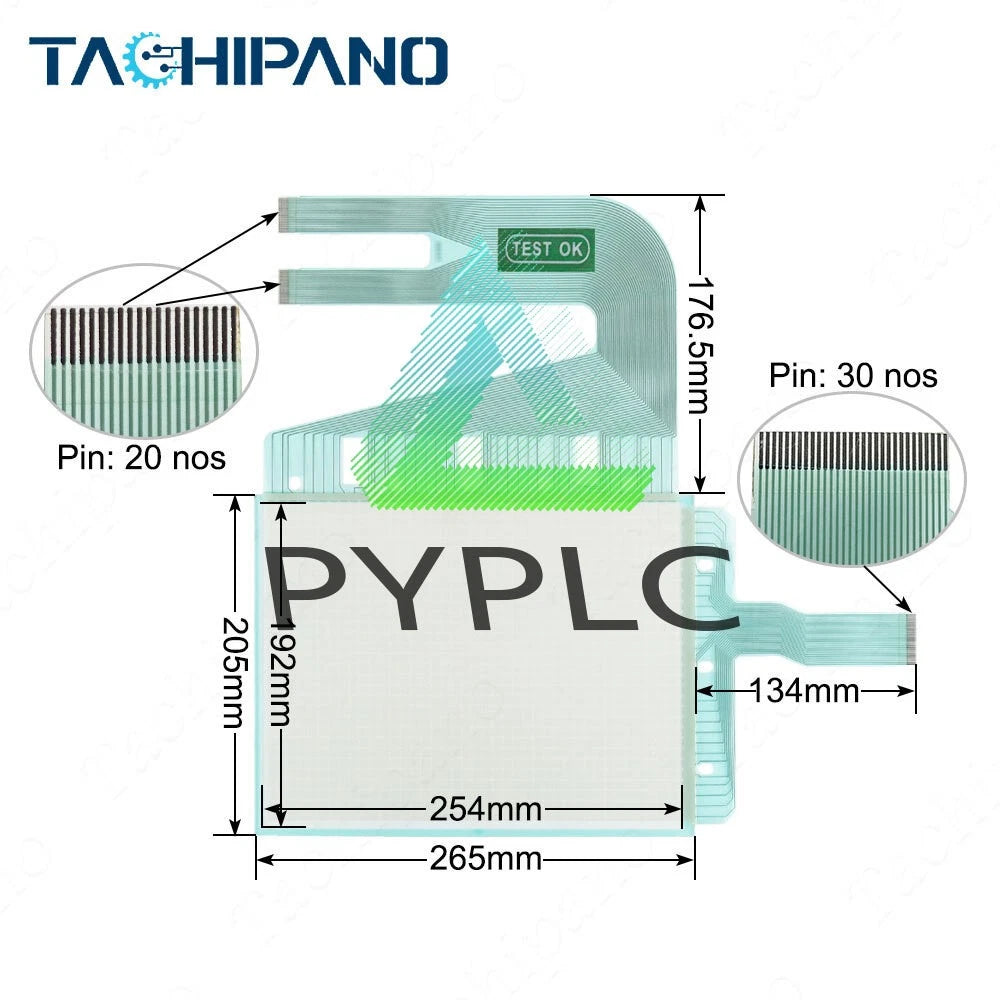 1SET for 288004502 Panel + Protective Film Overlay 2880045-02 Touch Screen
