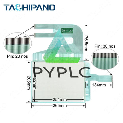 1SET for 288004502 Panel + Protective Film Overlay 2880045-02 Touch Screen
