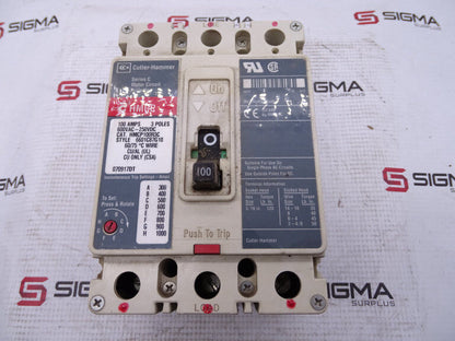 Eaton HMCP100R3C Circuit Breaker 120V 100A 1000A Break Capacity Eaton HMCP100R3C - EATON