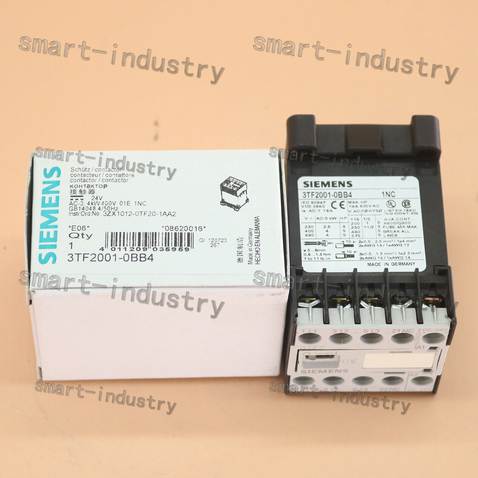 new ONE  SIEMENS 3TF2001-0BB4 3TF20010BB4 Electromagnetic Contactor In Box