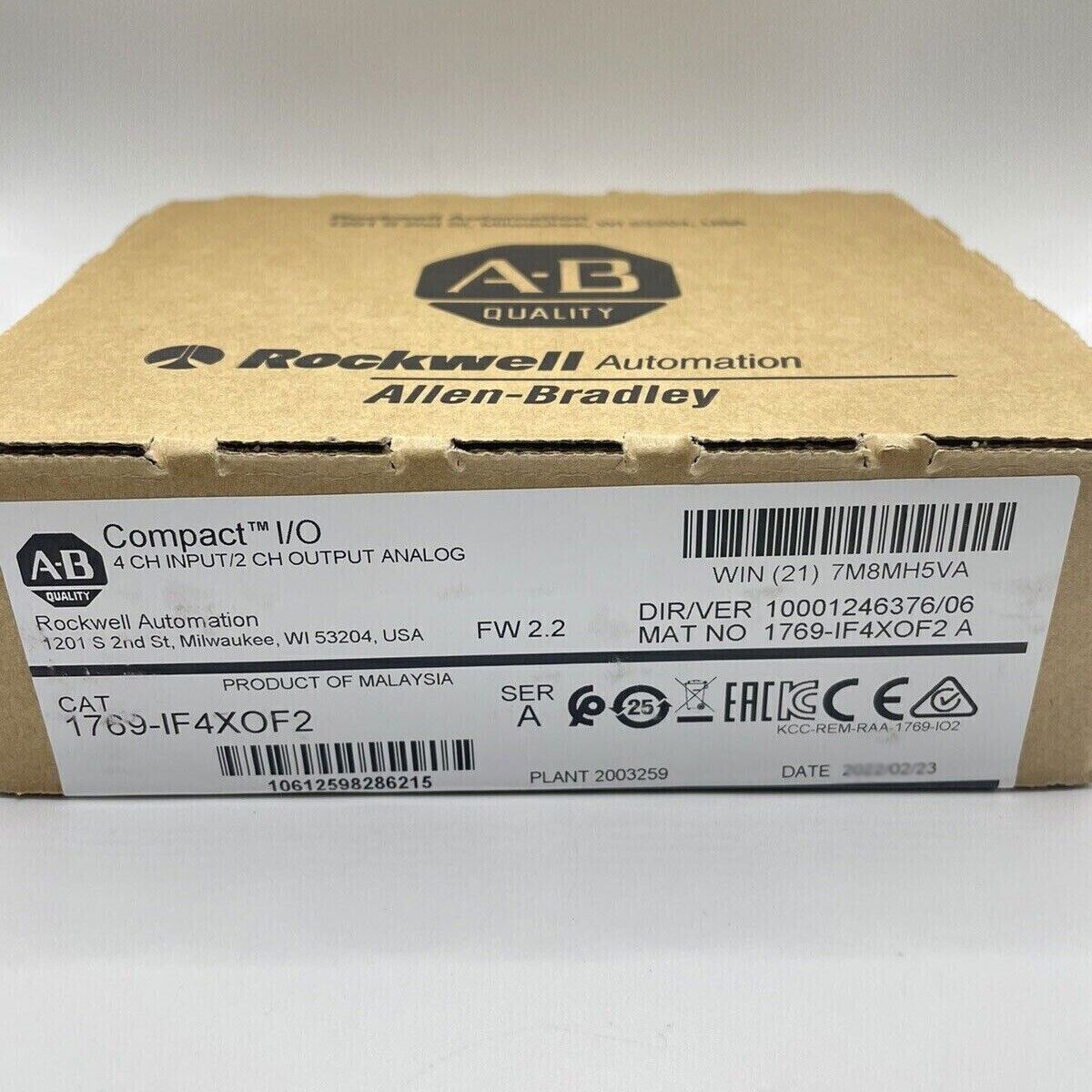 CompactLogix AB 1769-IF4XOF2 SER New Factory Sealed AB 1769-IF4XOF2 SER A CompactLogix 6 Pt and Module US - COMPACTLOGIX