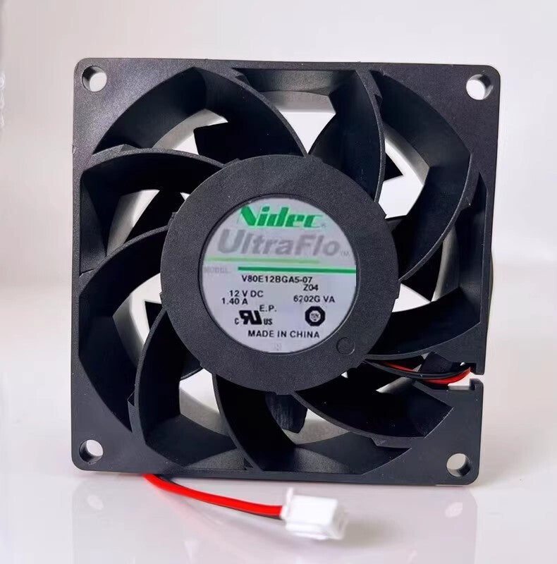 NIDEC V80E12BGA5-07 8038 DC12V 1.4A 8CM 2-Wire High Airflow Cooling Fan
