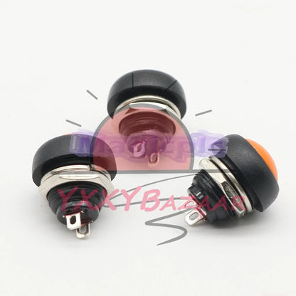 3Pcs orange 12mm Waterproof Momentary ON/OFF Push Button Mini Round Switch