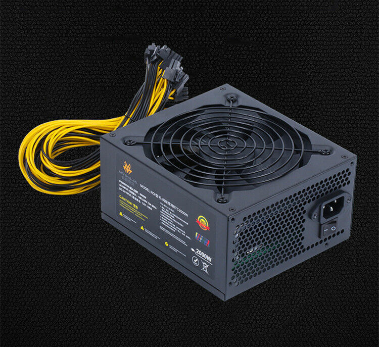 new 2000W single 12V miner silent power supply supports 8 graphics cards