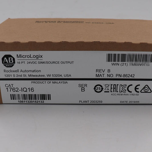 Factory Sealed AB 1762-IQ16 MicroLogix 24VDC Input Module 1762IQ16