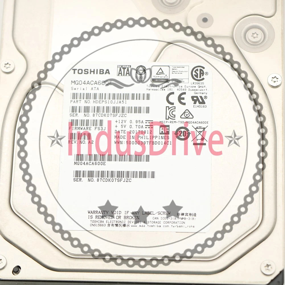 TOSHIBA MG04ACA600E 6TB SATA3 3.5 7.2K HDD 1PCS