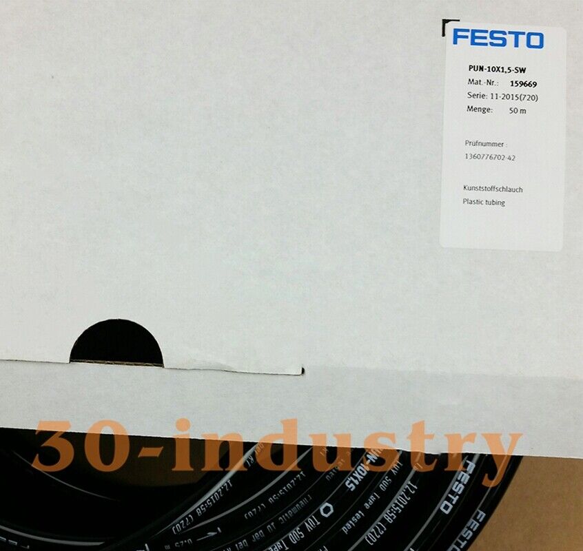 FESTO PUN-H-10X1.5-SW Pneumatic Hose - 50m Plastic Tubing - FESTO