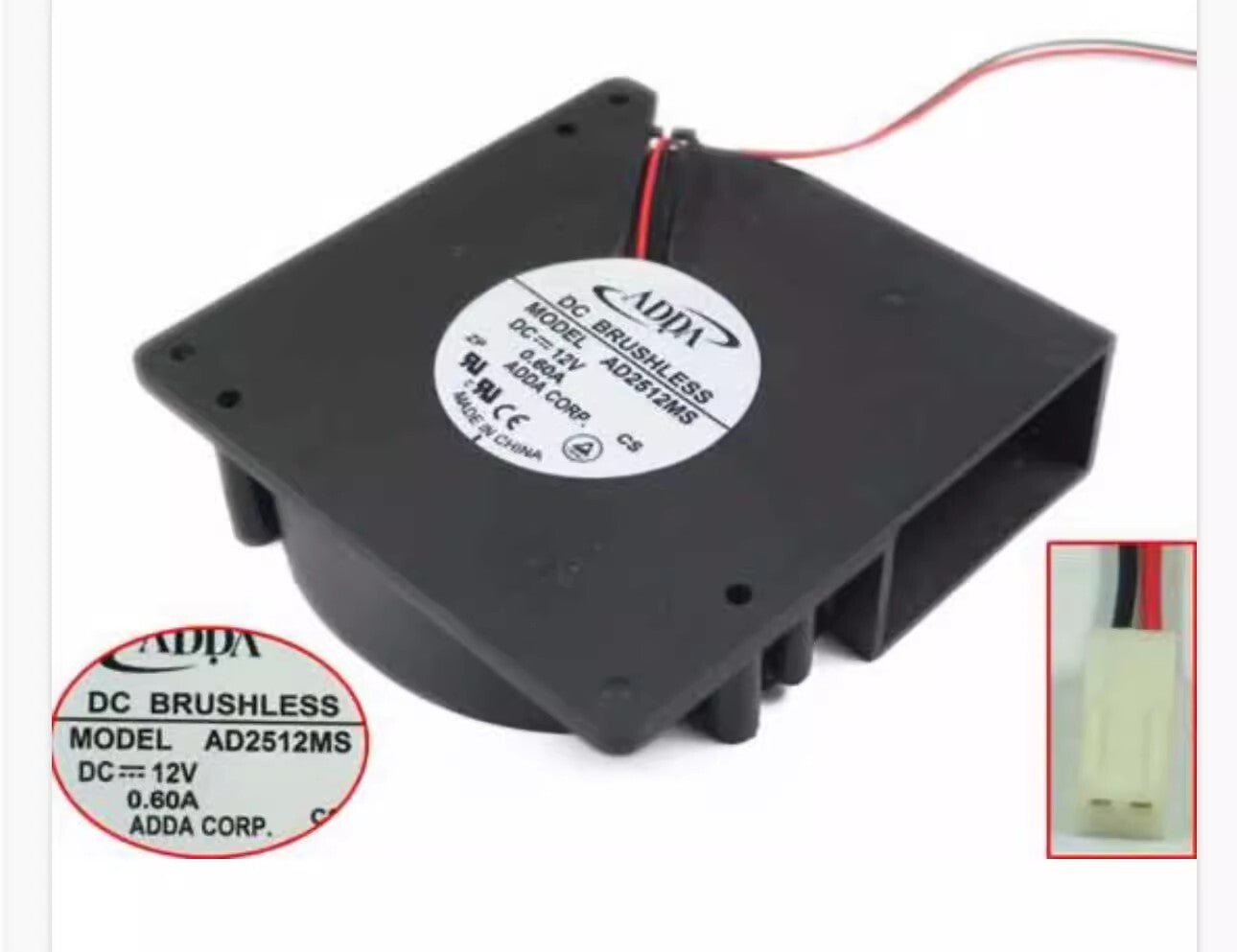 ADDA AD2512MS 12032 DC12V 0.60A 12CM 2-Pin Turbo Silent Cooling Fan
