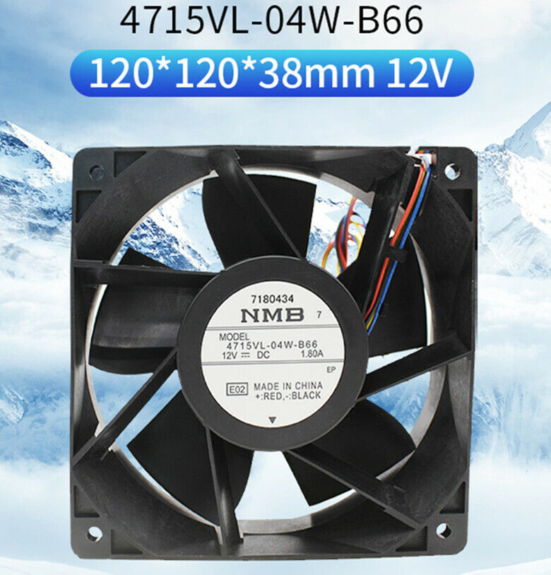 new NMB 4715VL-04W-B66 12038 12V 1.80A 12Cm Gale Volume Cooling Fan 4 Wires - NMB