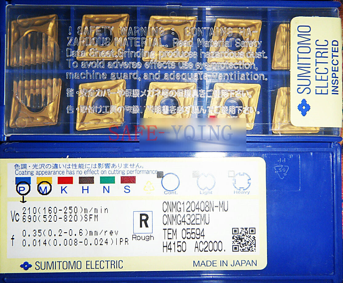 new 10PCS SUMITOMO CNMG120408N-MU AC2000 CNMG432EMU Carbide Inserts - SUMITOMO