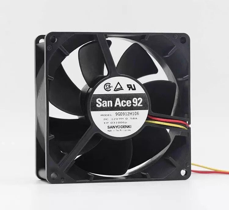 Sanyo 9G0912H106 9038 DC12V 0.58A 9CM 3-Wire Chassis Cooling Fan