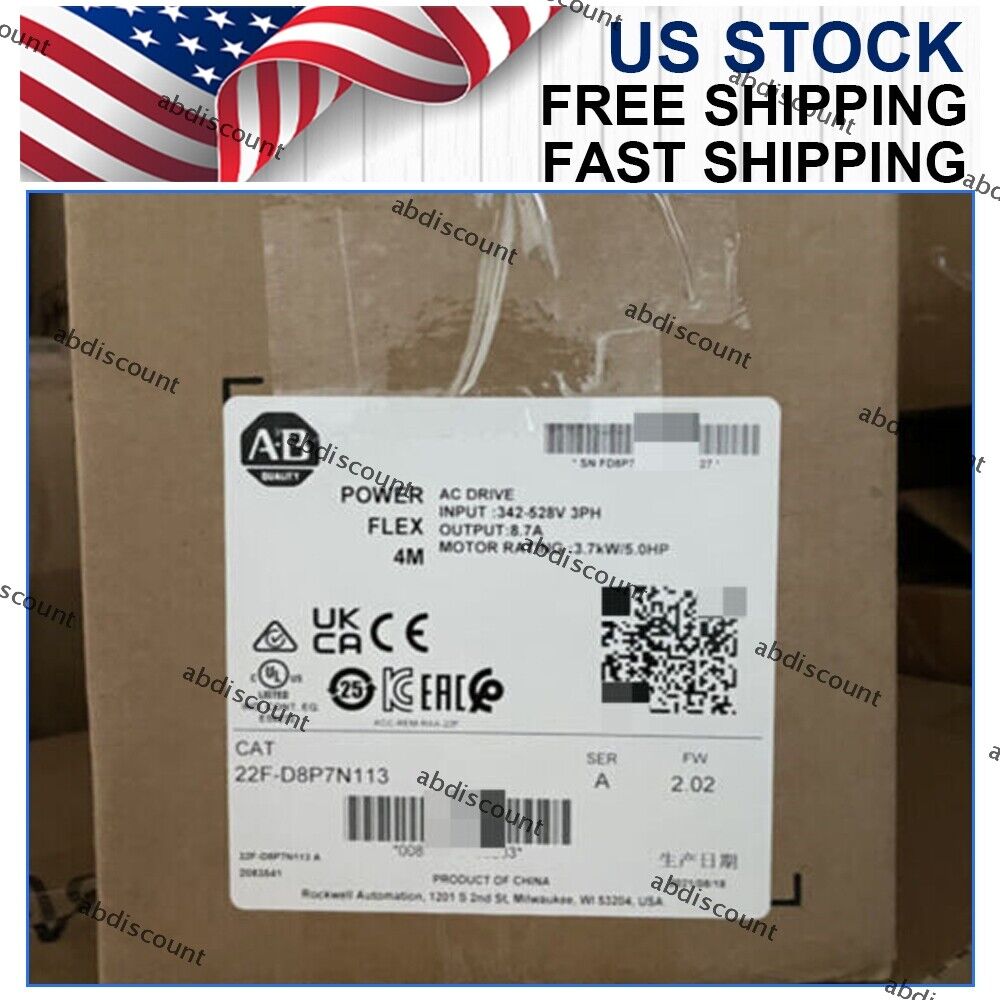 Allen-Bradley 22F-D8P7N113 Power Flex 4M 3.7KW AC Drive Factory Sealed - ALLEN-BRADLEY