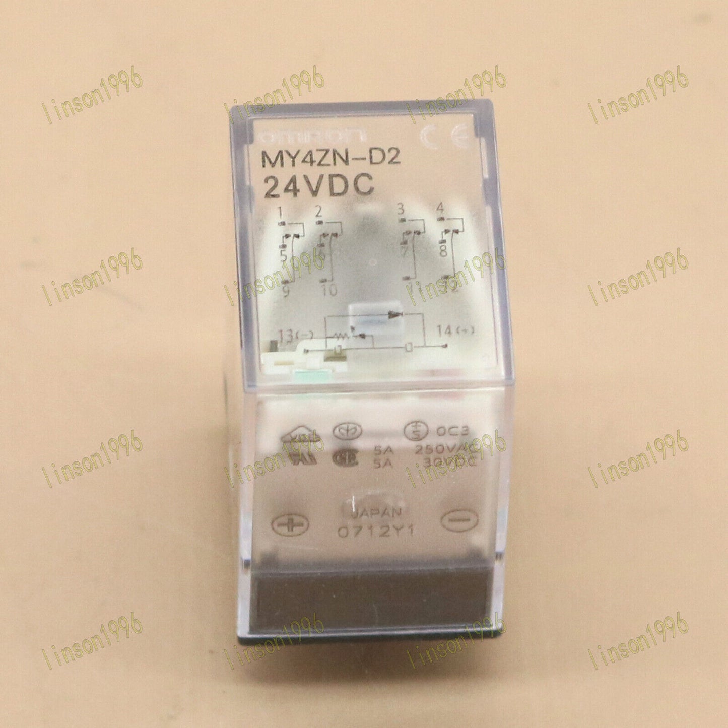 10-PC Box Omron MY4ZN-D2 Relay 24VDC Power Switch - OMRON