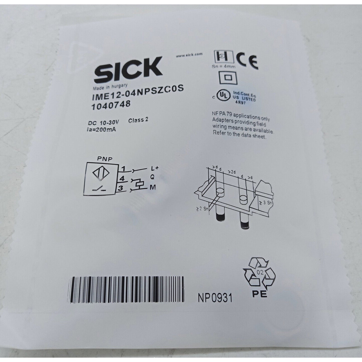 New ONE SICK Photoelectric Switch IME12-04NPSZC0S Fast - ONE SICK