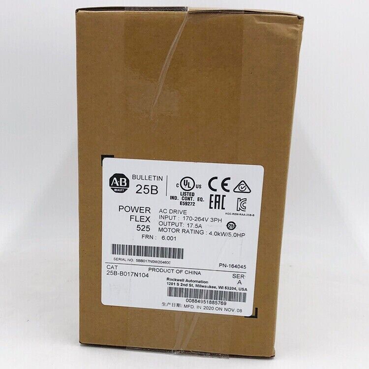 25B-B017N104 PowerFlex 525 4kW AC Drive 25BB017N104 New Original - POWERFLEX