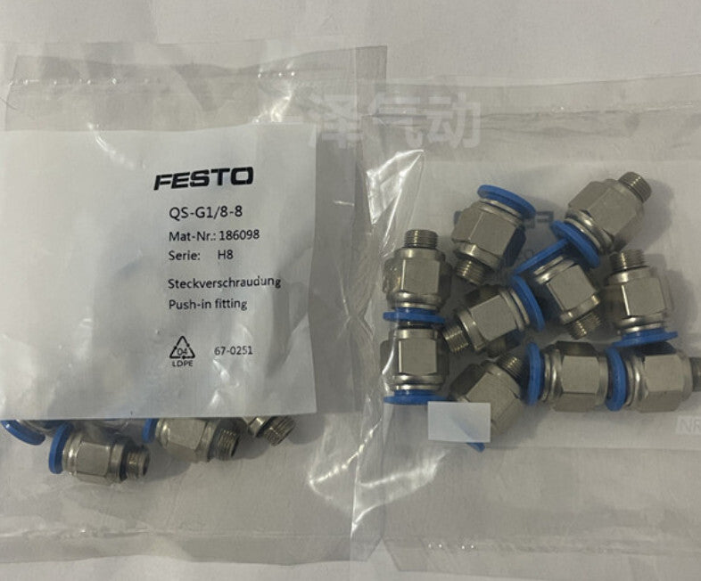 10PC  FESTO Threaded plug QS-G1/8-8 132038 Free shipping