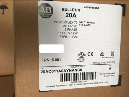 Allen Bradley 20AC011A0AYNANC0 - High-Efficiency 200W AC to AC Adapter with USB-C Input, 100-240V, 50-60Hz, 240V Output, 1000mA Max Charge, 1 Year Warranty - ALLEN BRADLEY