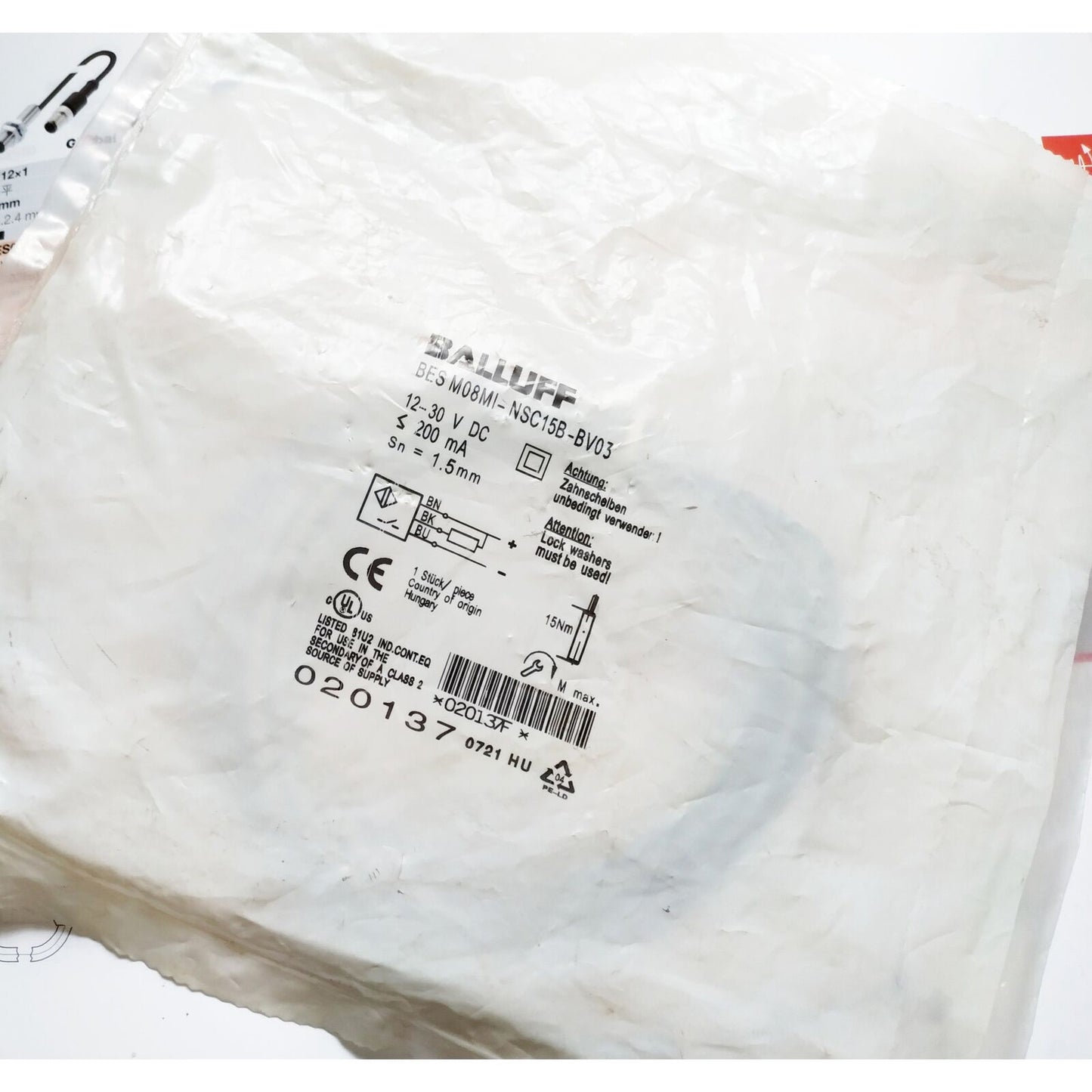 ONE BALLUFF BES M08MI-NSC15B-BV03 Proximity Sensor - ONE BALLUFF