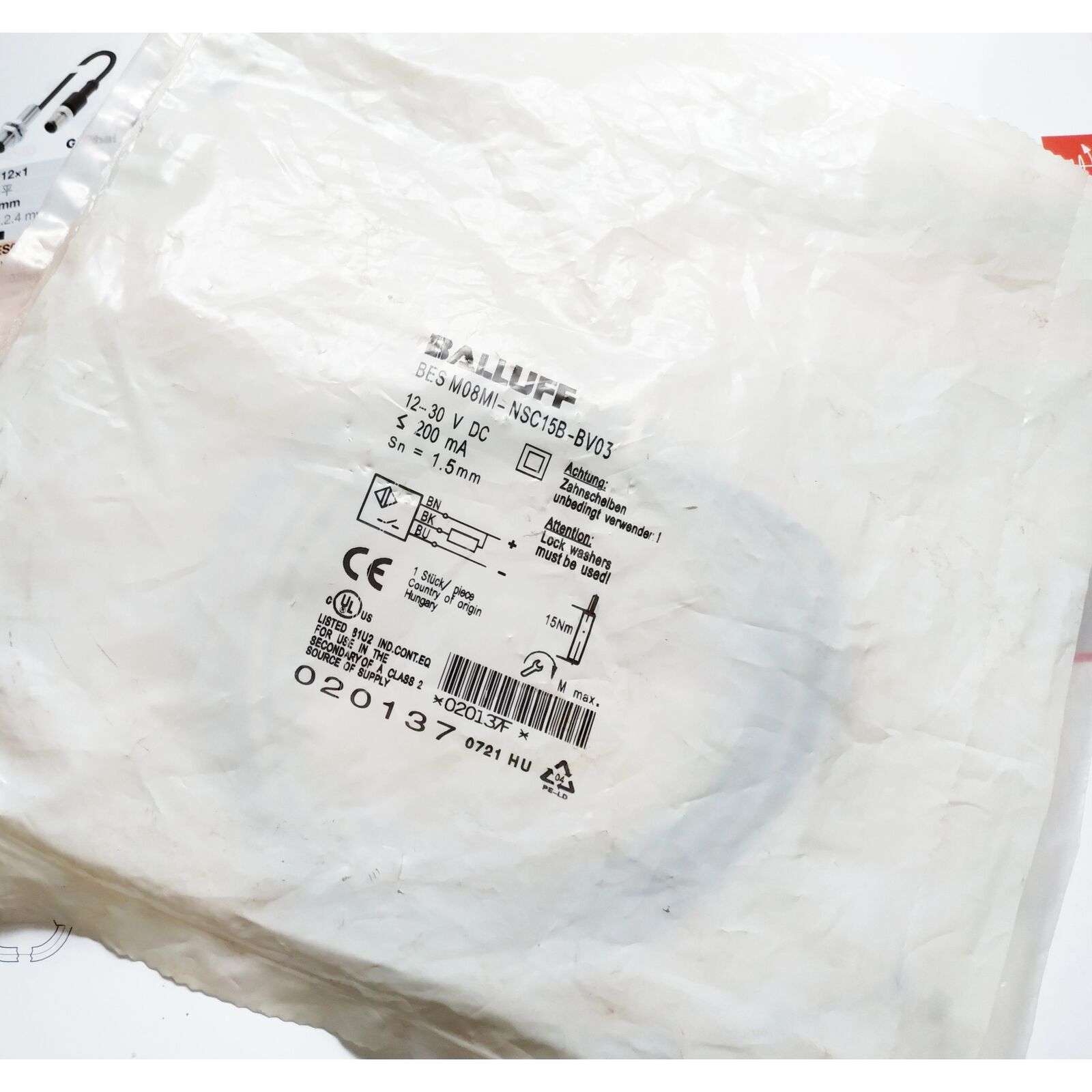 ONE BALLUFF BES M08MI-NSC15B-BV03 Proximity Sensor - ONE BALLUFF