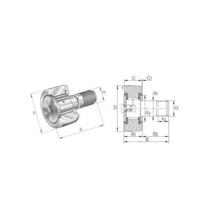 IKO CFE24B Cam Follower Standard Type 33x62x29mm - IKO