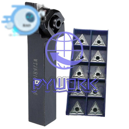 WTJNR1616H16 16mm CNC Turning Tool Holder +10Pcs TNMG160404 NN Turning Inserts