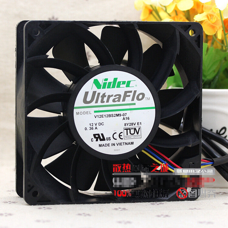 1pcs Nidec V12E12BS2M9-07 12038 12V 0.36A 4-wire PWM fan