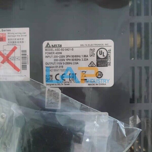 Delta B2 Servo Driver ASD-B2-0421-B, 400W, 200-230V, 1.86A - DELTA